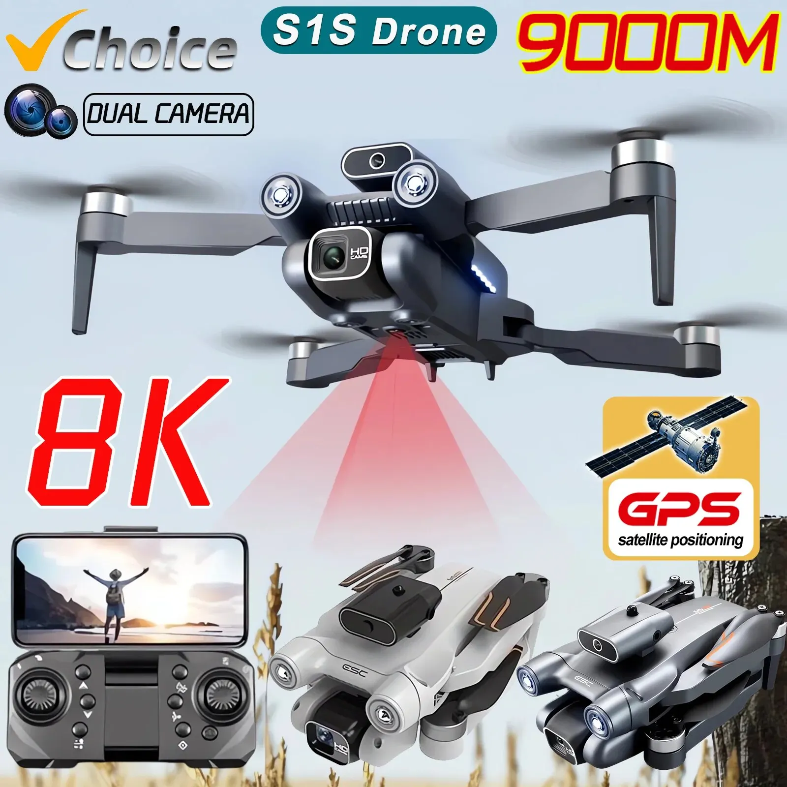 New S1S 5G GPS Drone Camera 8K - Drone Camera Mount 리뷰 및 가격
